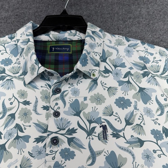William Murray Performance Golf Polo Shirt Men's Extra Large Floral‎ Print - Picture 2 of 8